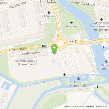 Standortübersicht der Tankstelle envia Mitteldeutsche Energie AG in 15907 Lübben