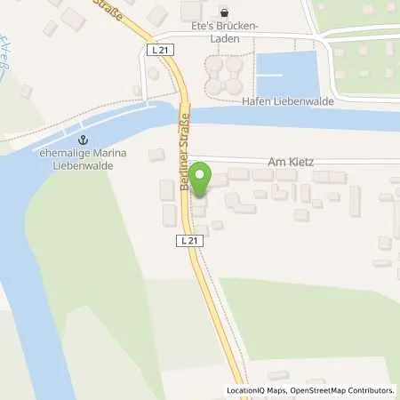 Standortübersicht der Tankstelle Charge-ON in 16559 Liebenwalde