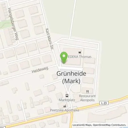 Standortübersicht der Tankstelle Charge-ON in 15537 Grünheide