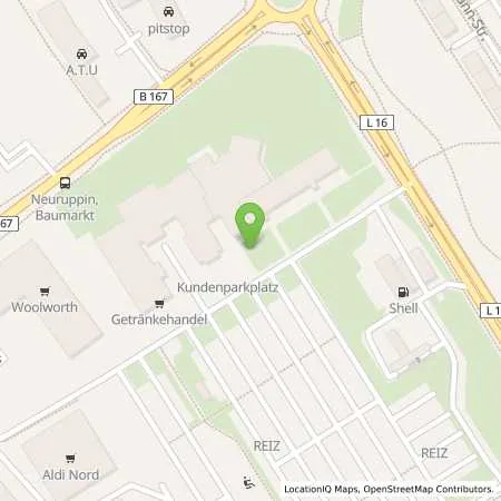 Standortübersicht der Tankstelle Stadtwerke Neuruppin GmbH in 16816 Neuruppin