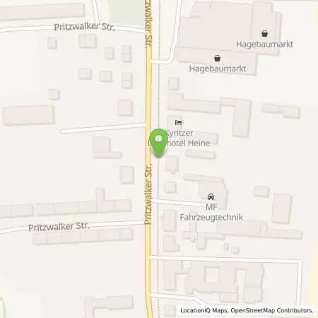 Standortübersicht der Tankstelle SMATRICS GmbH & Co KG in 16866 Kyritz