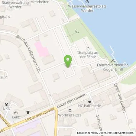 Standortübersicht der Tankstelle EMB Energie Mark Brnadenburg GmbH in 14542 Werder (Havel)