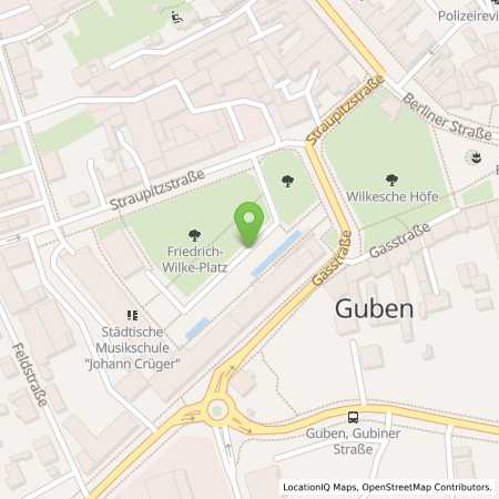 Standortübersicht der Strom (Elektro) Tankstelle: Energieversorgung Guben GmbH in 03172, Guben