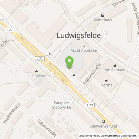 Standortübersicht der Strom (Elektro) Tankstelle: Stadt Ludwigsfelde in 14974, Ludwigsfelde
