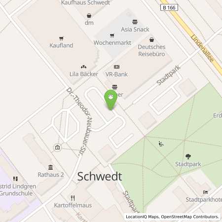 Standortübersicht der Strom (Elektro) Tankstelle: Stadtwerke Schwedt GmbH in 16303, Schwedt/Oder