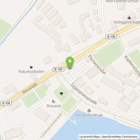 Standortübersicht der Tankstelle Stadtwerke Prenzlau GmbH in 17291 Prenzlau