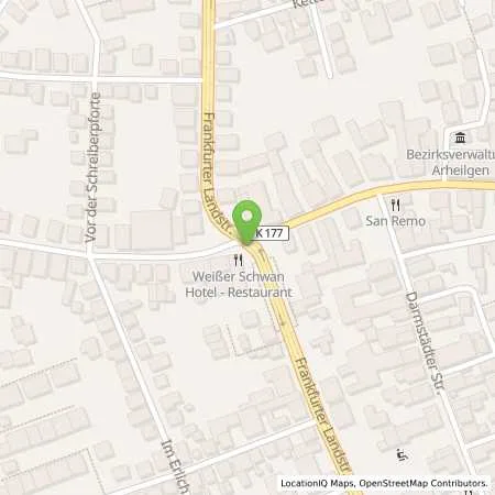 Standortübersicht der Tankstelle Georgios Droukas Hotel Weißer Schwan in 64291 Darmstadt