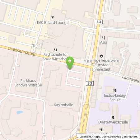 Standortübersicht der Strom (Elektro) Tankstelle: ENTEGA Energie GmbH in 64293, Darmstadt