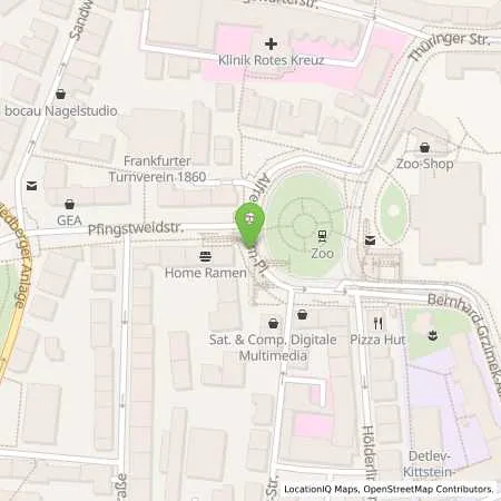 Standortübersicht der Tankstelle innogy eMobility Solutions GmbH in 60316 Frankfurt am Main