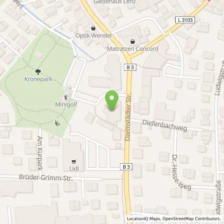 Standortübersicht der Tankstelle GGEW AG in 64625 Bensheim