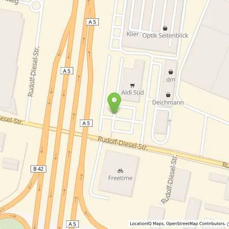 Standortübersicht der Tankstelle ALDI SÜD in 64331 Weiterstadt