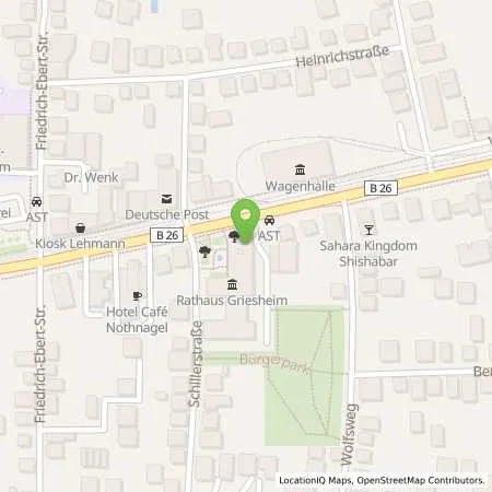 Standortübersicht der Tankstelle ENTEGA Energie GmbH in 64347 Griesheim