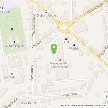 Standortübersicht der Tankstelle Mercedes- Benz AG - Niederlassung Darmstadt in 64807 Dieburg