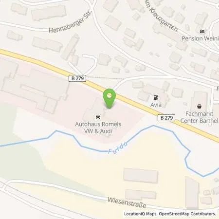 Standortübersicht der Tankstelle Autohaus Romeis GmbH in 36129 Gersfeld (Rhön)