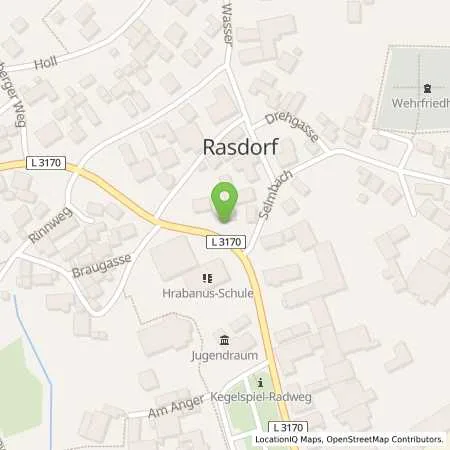 Standortübersicht der Tankstelle RhönEnergie Fulda GmbH in 36169 Rasdorf