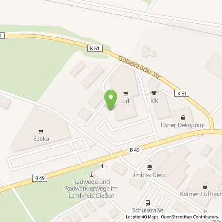 Standortübersicht der Tankstelle Lidl Dienstleistung GmbH & Co. KG in 35305 Grünberg