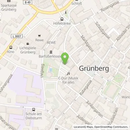 Standortübersicht der Tankstelle Oberhessische Versorgungsbetriebe AG in 35305 Grünberg