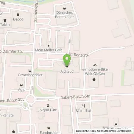 Standortübersicht der Tankstelle ALDI SÜD in 35440 Linden