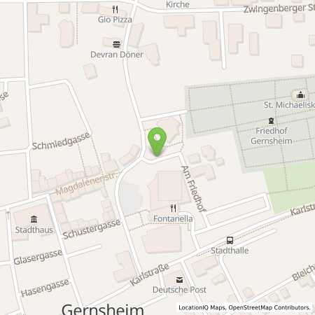 Standortübersicht der Strom (Elektro) Tankstelle: EWR AG in 64579, Gernsheim