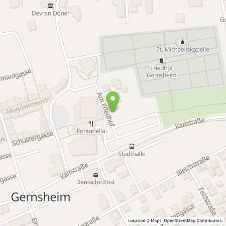 Standortübersicht der Strom (Elektro) Tankstelle: ENTEGA Energie GmbH in 64579, Gernsheim