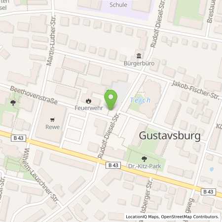 Standortübersicht der Strom (Elektro) Tankstelle: Mainzer Stadtwerke AG in 65462, Gustavsburg