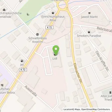 Standortübersicht der Tankstelle Lidl Dienstleistung GmbH & Co. KG in 36179 Bebra