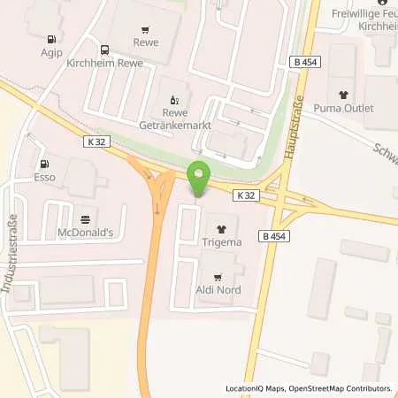 Standortübersicht der Tankstelle EnBW mobility+ AG und Co.KG in 36275 Kirchheim