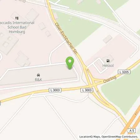 Standortübersicht der Tankstelle B&K GmbH & Co. KG in 61352 Bad Homburg