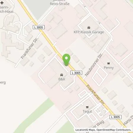 Standortübersicht der Tankstelle B&K GmbH & Co. KG in 61476 Kronberg