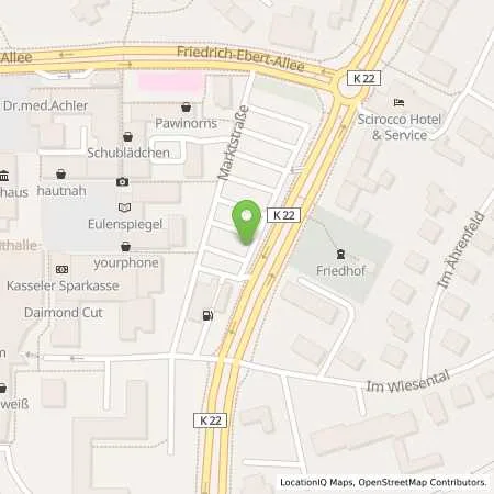 Standortübersicht der Tankstelle Stadt Baunatal in 34225 Baunatal