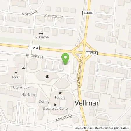 Standortübersicht der Tankstelle Stadt Vellmar in 34246 Vellmar