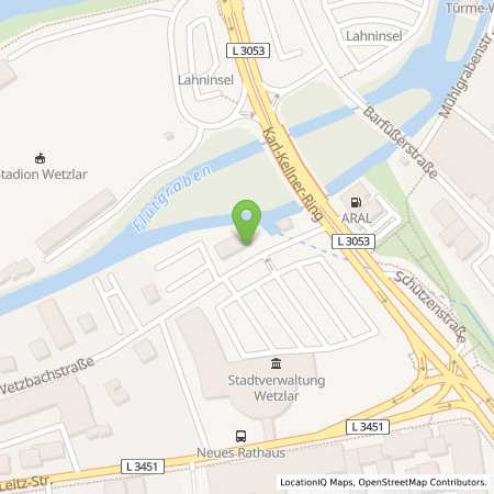 Standortübersicht der Strom (Elektro) Tankstelle: enwag energie- und wassergesellschaft mbH in 35578, Wetzlar