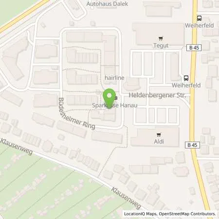 Standortübersicht der Tankstelle Sparkasse Hanau Anstalt des Öffentlichen Rechts in 63452 Hanau