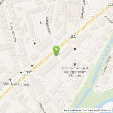 Standortübersicht der Tankstelle Privatperson in 35037 Marburg