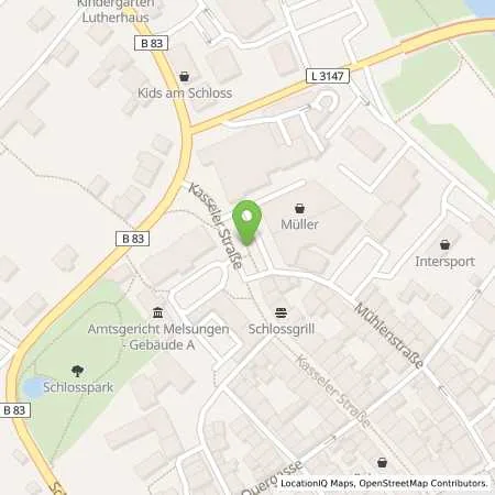 Standortübersicht der Tankstelle Magistrat der Stadt Melsungen - Körperschaft öffentlichen Rechts in 34212 Melsungen