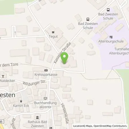 Standortübersicht der Tankstelle Energie Waldeck-Frankenberg GmbH in 34596 Bad Zwesten