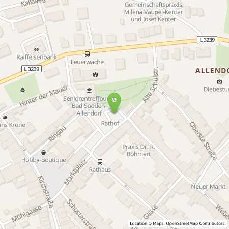 Standortübersicht der Tankstelle Stadtwerke Bad Sooden-Allendorf, Eigenbetrieb in 37242 Bad Sooden-Allendorf