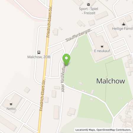 Standortübersicht der Strom (Elektro) Tankstelle: Stadtwerke Malchow in 17213, Malchow