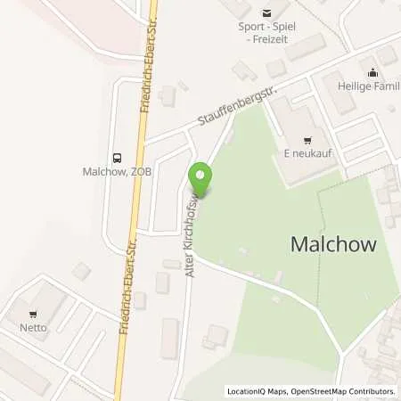 Standortübersicht der Tankstelle Stadtwerke Malchow in 17213 Malchow