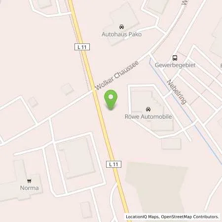 Standortübersicht der Tankstelle Röwe Automobile GmbH Bützow in 18246 Bützow