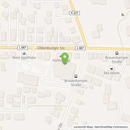 Standortübersicht der Tankstelle EWE Go GmbH in 27755 Delmenhorst