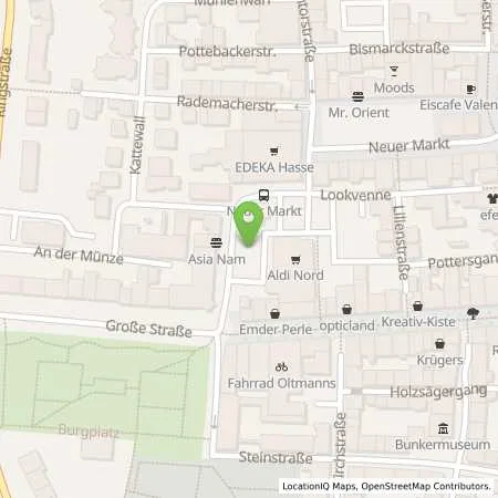 Standortübersicht der Tankstelle EWE Go GmbH in 26721 Emden