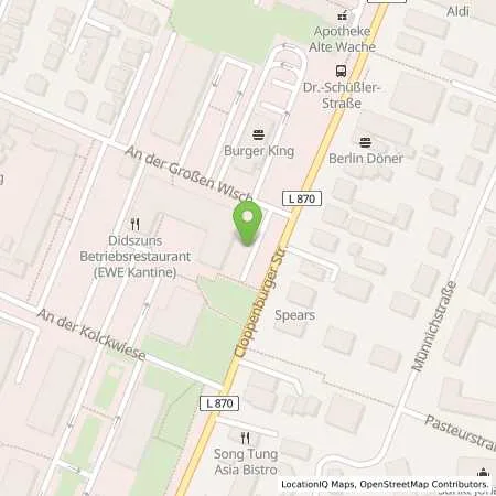 Standortübersicht der Tankstelle EWE Go GmbH in 26133 Oldenburg