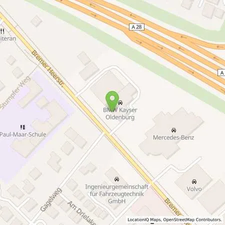 Standortübersicht der Tankstelle EWE Go GmbH in 26135 Oldenburg