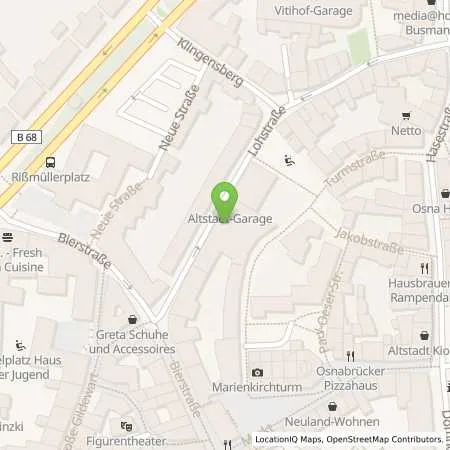 Standortübersicht der Tankstelle Osnabrücker Parkstätten-Betriebsgesellschaft mbH in 49074 Osnabrück