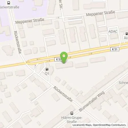 Standortübersicht der Tankstelle Q1 Energie AG in 49078 Osnabrück