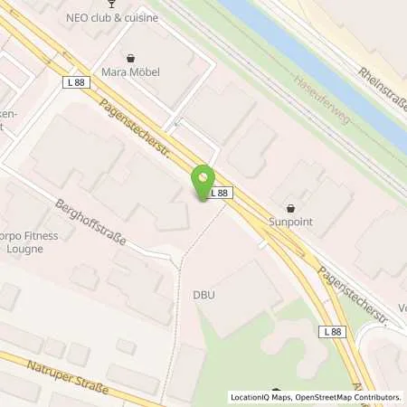 Standortübersicht der Tankstelle Osnabrücker Parkstätten-Betriebsgesellschaft mbH in 49090 Osnabrück