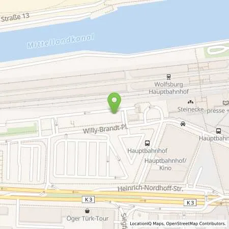 Standortübersicht der Tankstelle Stadtwerke Wolfsburg AG in 38440 Wolsburg