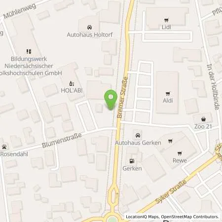 Standortübersicht der Tankstelle Autohaus Louis Wessel GmbH in 27211 Bassum