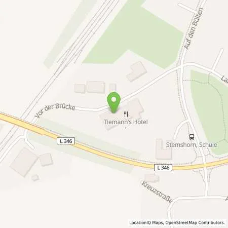 Standortübersicht der Tankstelle Stadtwerke EVB Huntetal GmbH in 48448 Stemshorn